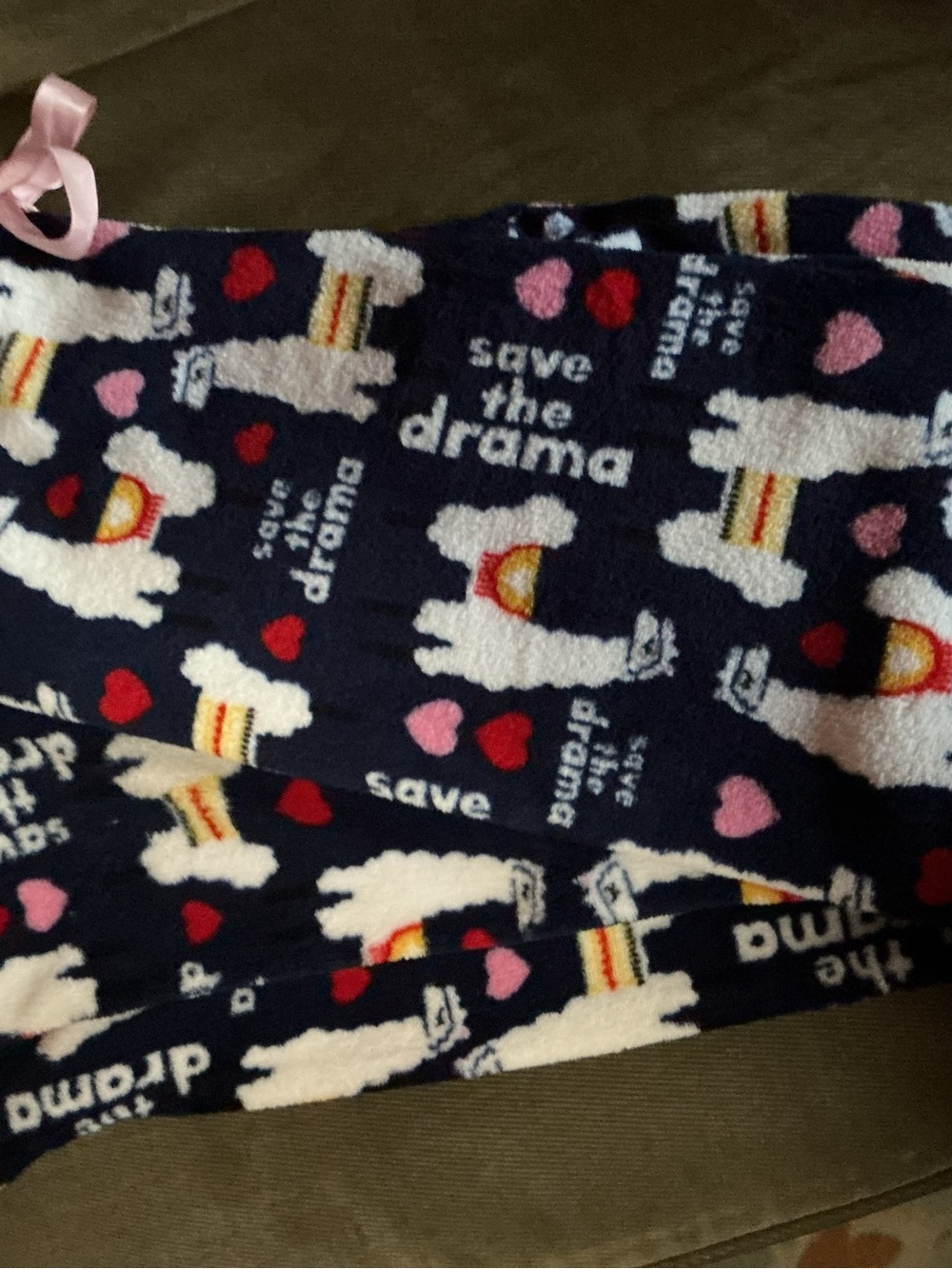 Bobbie Brooks Navy Llama 'Save the Drama' Pajama Set